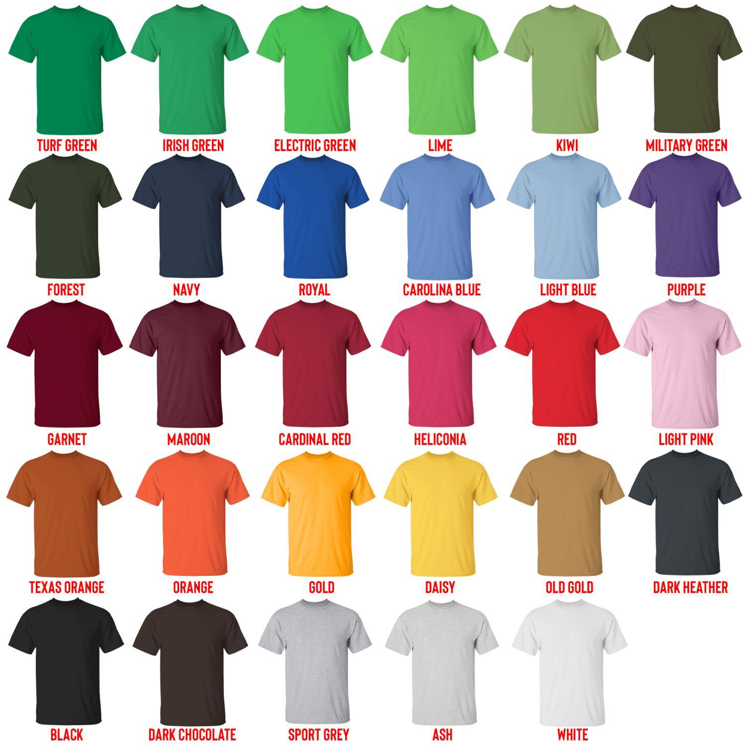 t shirt color chart - Rain World UK Shop