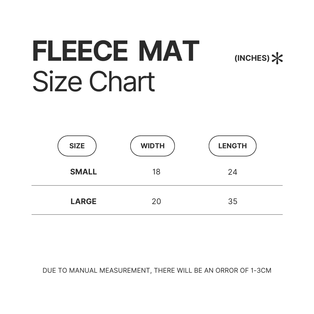 Fleece Mat Size Chart - Rain World UK Shop